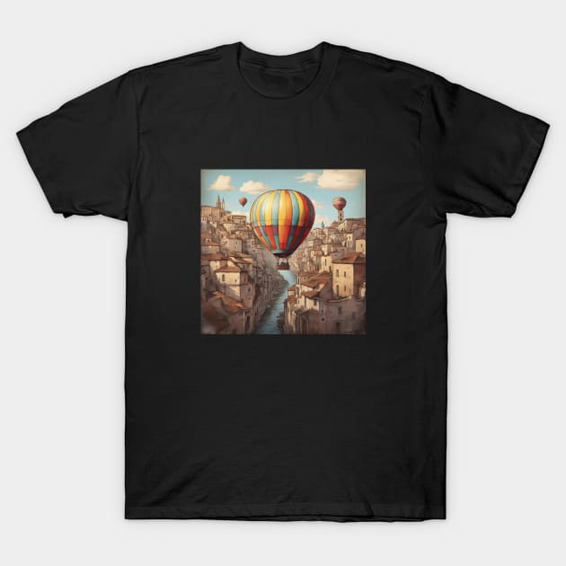 Air Balloon Sky Wings Travel Vintage Aircraft T-Shirt by Flowering Away